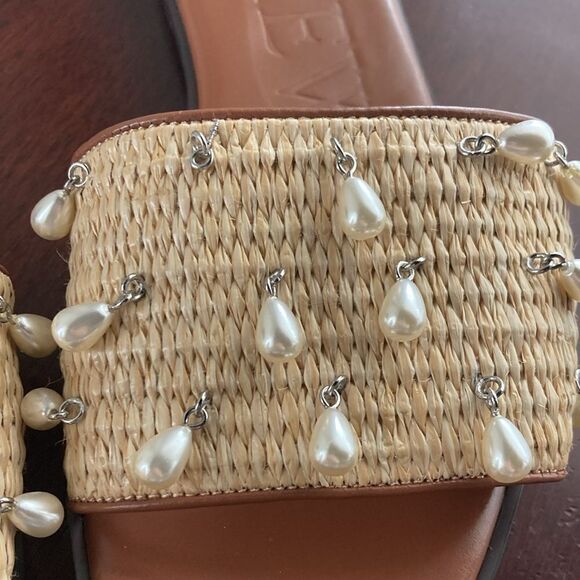 J.Crew Georgina woven faux-raffia sandals with pearls - Picture 4 of 5